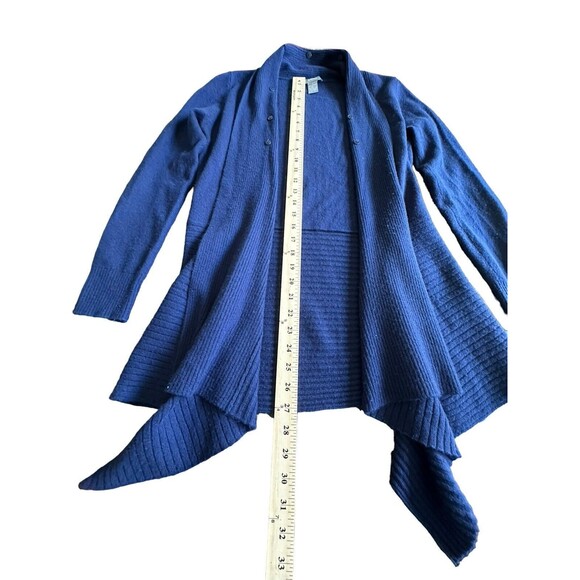 Neiman Marcus‎ Size Small 100% Cashmere Blue Long Sleeve Open Cardigan #O1-5 - Picture 4 of 9